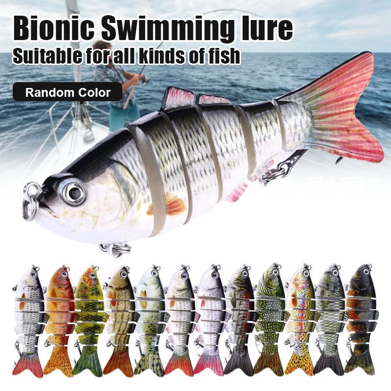 5pcs Lifelike Bass Lure Bait with 3D Holographic Eyes