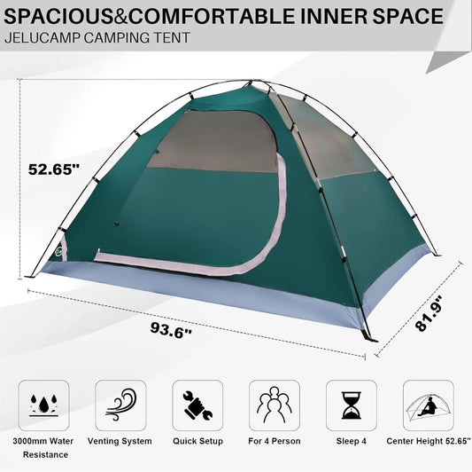 Lightweight 1-6 Person Dome Tent, Waterproof & Easy Setup