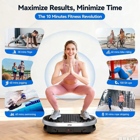 Vibration Plate 120 Speed Levels 9 Preset Programs Weight Loss Fat Burning Muscle Toning