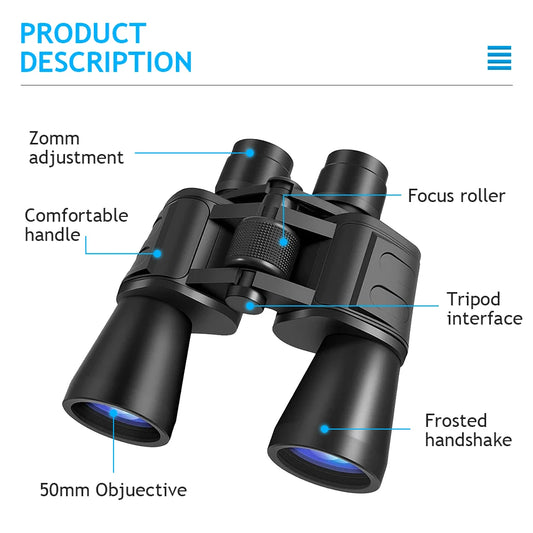 180x100 Zoom Binoculars Day Night Vision Long Range Waterproof