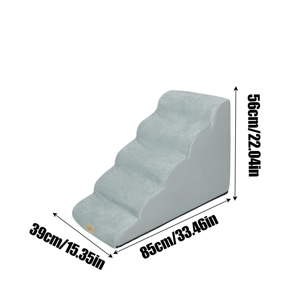 5 Steps for High Beds and Sofa, Sponge Foam, Removable Washable Cover