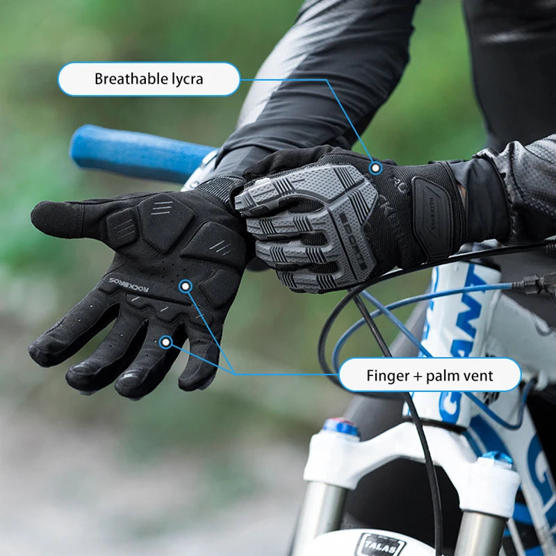 Windproof SBR Touch Screen Full Finger Shockproof Sport Gloves