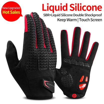Windproof SBR Touch Screen Full Finger Shockproof Sport Gloves