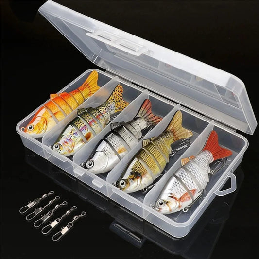 5pcs Lifelike  Bass Lure Bait with 3D Holographic Eyes
