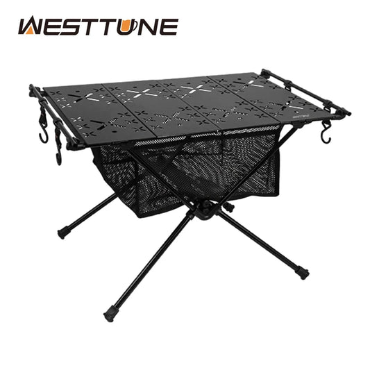 Folding Camping Table Aluminum Table with Storage Mesh Bag