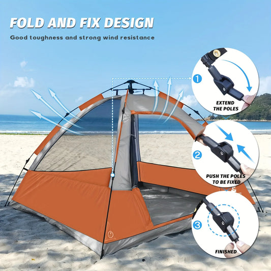 Pop Up Camping Tent - 4 Person Instant Easy Set Up