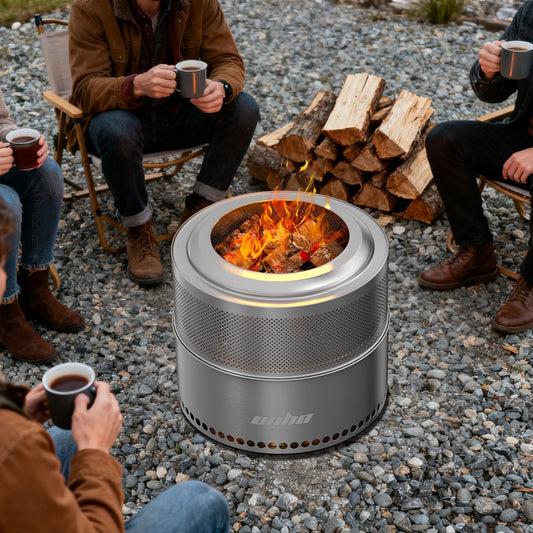 Stainless Steel Smokeless Fire Pit with Carry Bag,