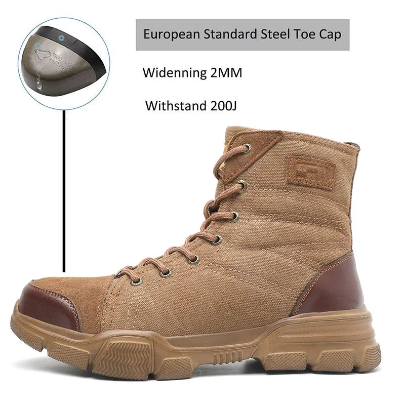Steel Toe Men Work Boots Desert Safety 36-48