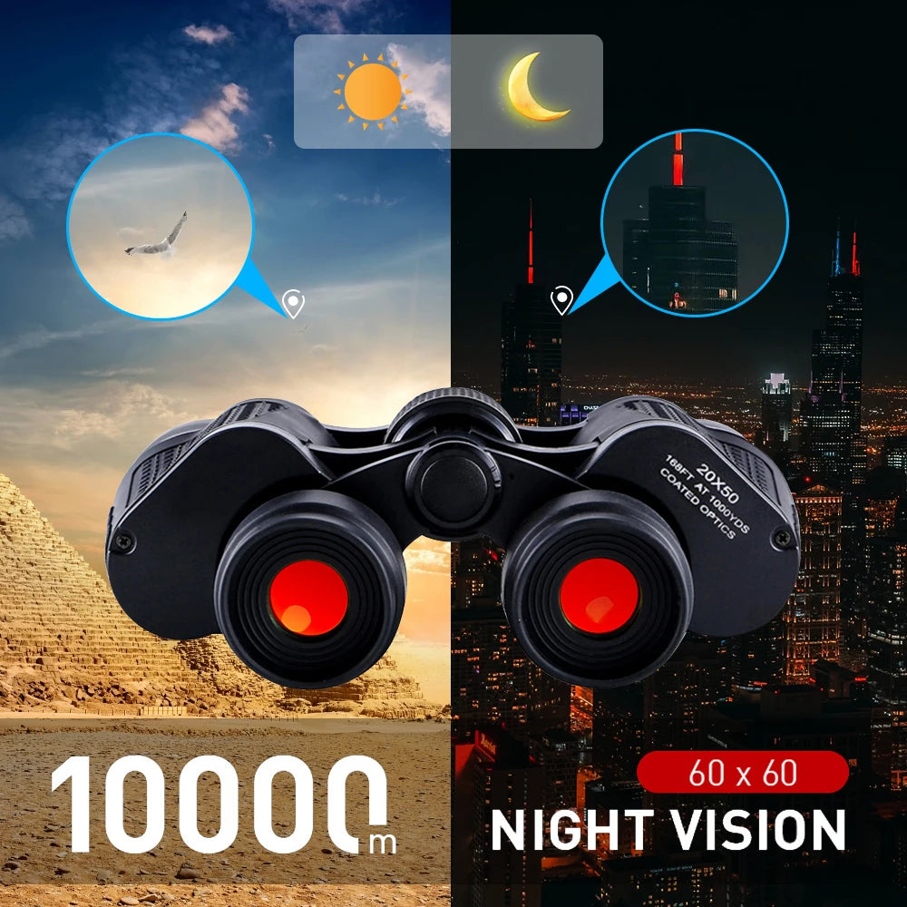 180x100 Zoom Binoculars Day Night Vision Long Range Waterproof