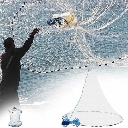 4Ft-8FT Radius Throw Bait Net for Saltwater with Aluminum Sinker