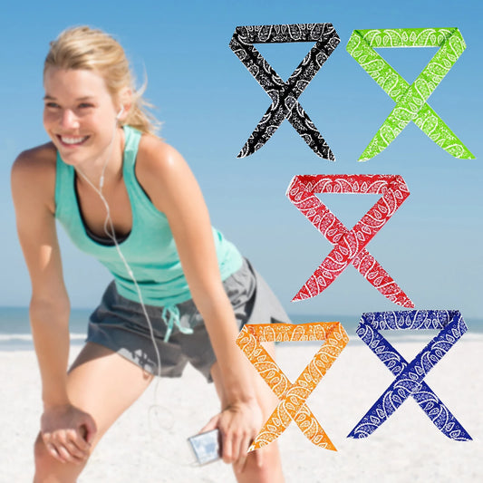 5 Pcs Cooling Reusable Ice Scarf for Camping Running Golf Gym Beach Travel