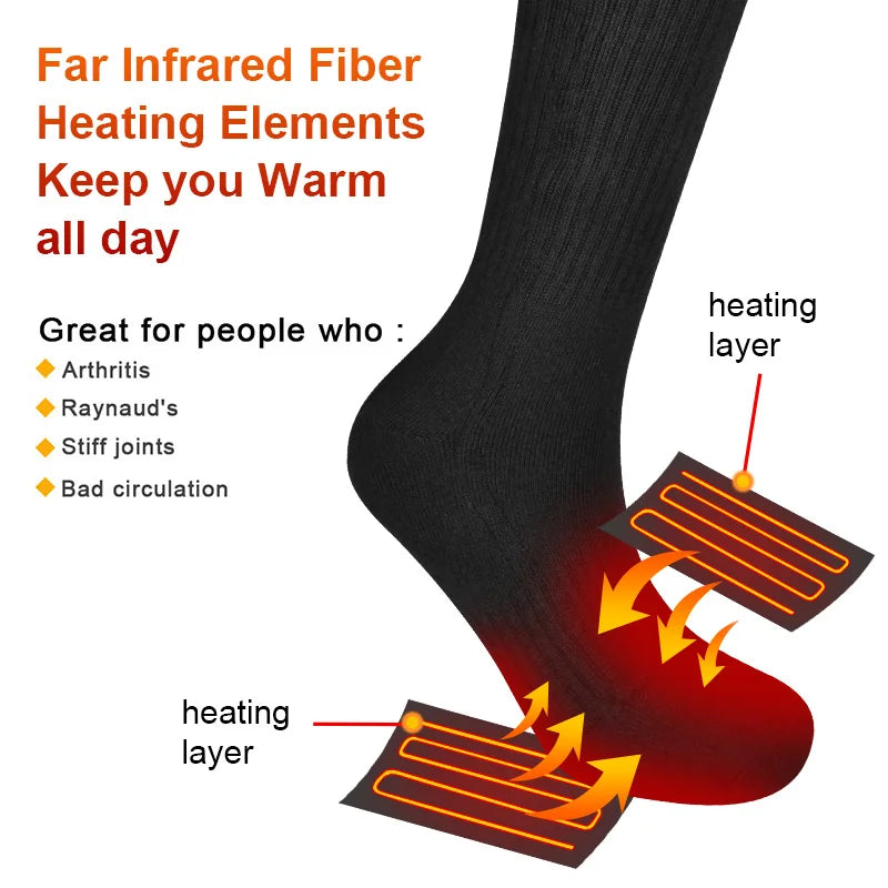Rechargeable Heated Socks Outdoor snowmobile, Ski
