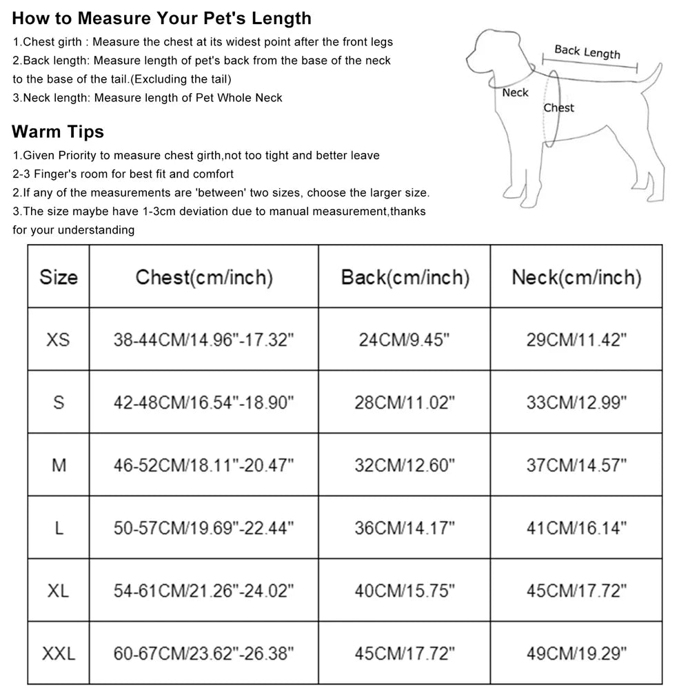Winter Dog Harness Vest Waterproof Warm Pet Jacket