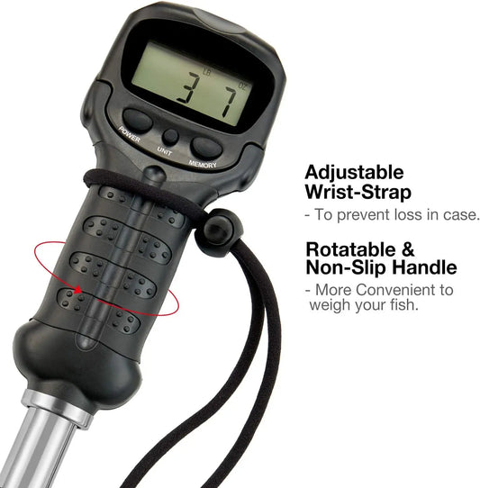 Digital Fish Scale, Saltwater-Resistant StainlessSteel Gripper