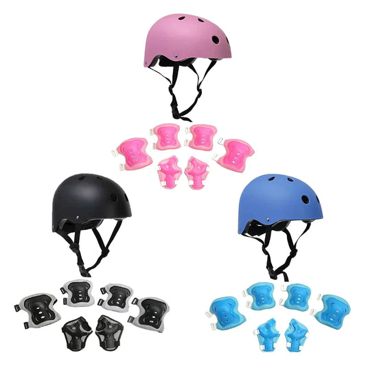 Children Safety Sport Protection Bike Helmet and Knee Elbow Wrist Pads