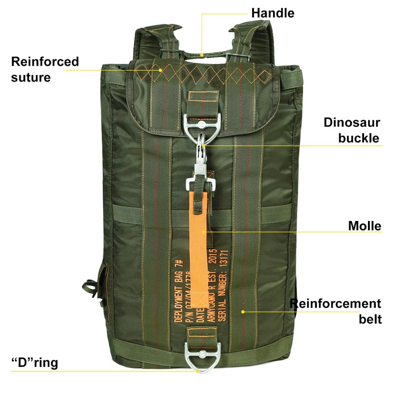 Durable All-purpose Carryall Parachute Bag For Outdoor Hunting Trips Hiking School