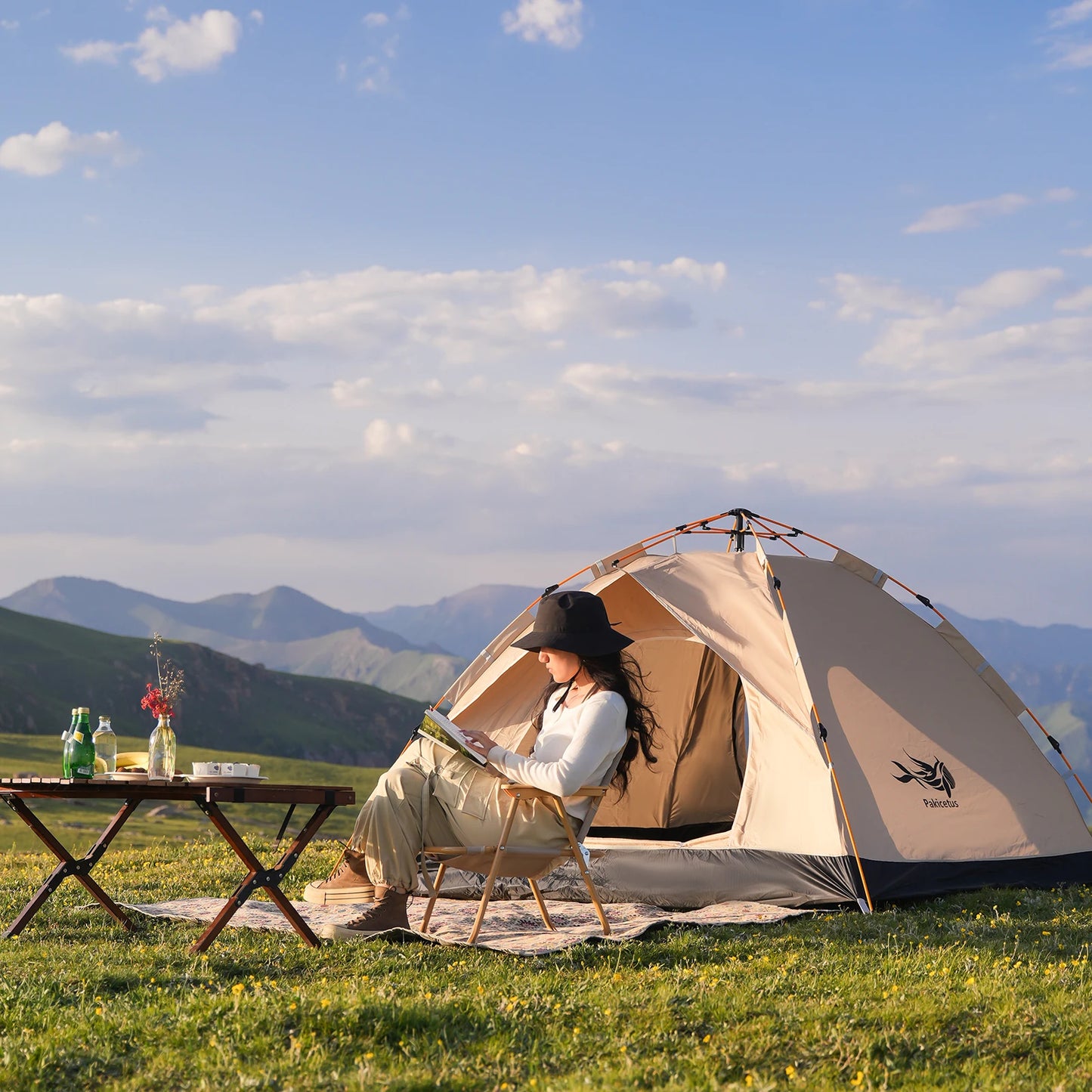 Golden Tent - Portable 3-4 Person Sun & Rain Shelter