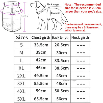 Waterproof Warm Dog Clothes Zipper Jacket Dog Clothing