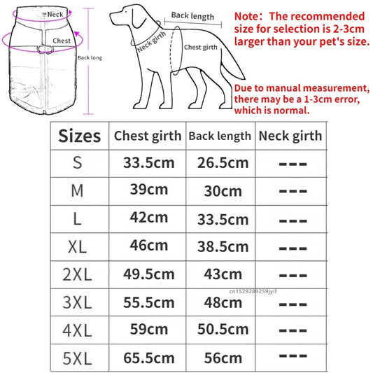 Waterproof Warm Dog Clothes Zipper Jacket Dog Clothing