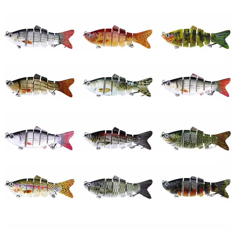5pcs Lifelike  Bass Lure Bait with 3D Holographic Eyes