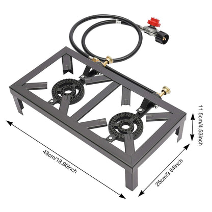 Portable Double Burner Outdoor Gas Stove Propane Cooker