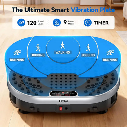 Vibration Plate 120 Speed Levels 9 Preset Programs Weight Loss Fat Burning Muscle Toning