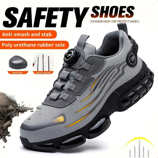 Breathable lace-free soft sole anti-smash anti-puncture shoes