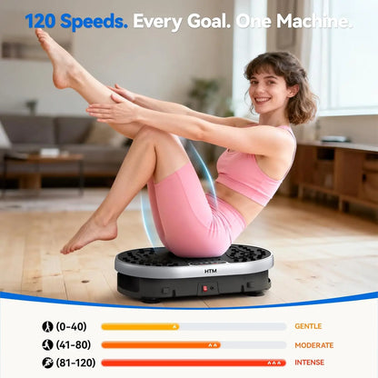 Vibration Plate 120 Speed Levels 9 Preset Programs Weight Loss Fat Burning Muscle Toning