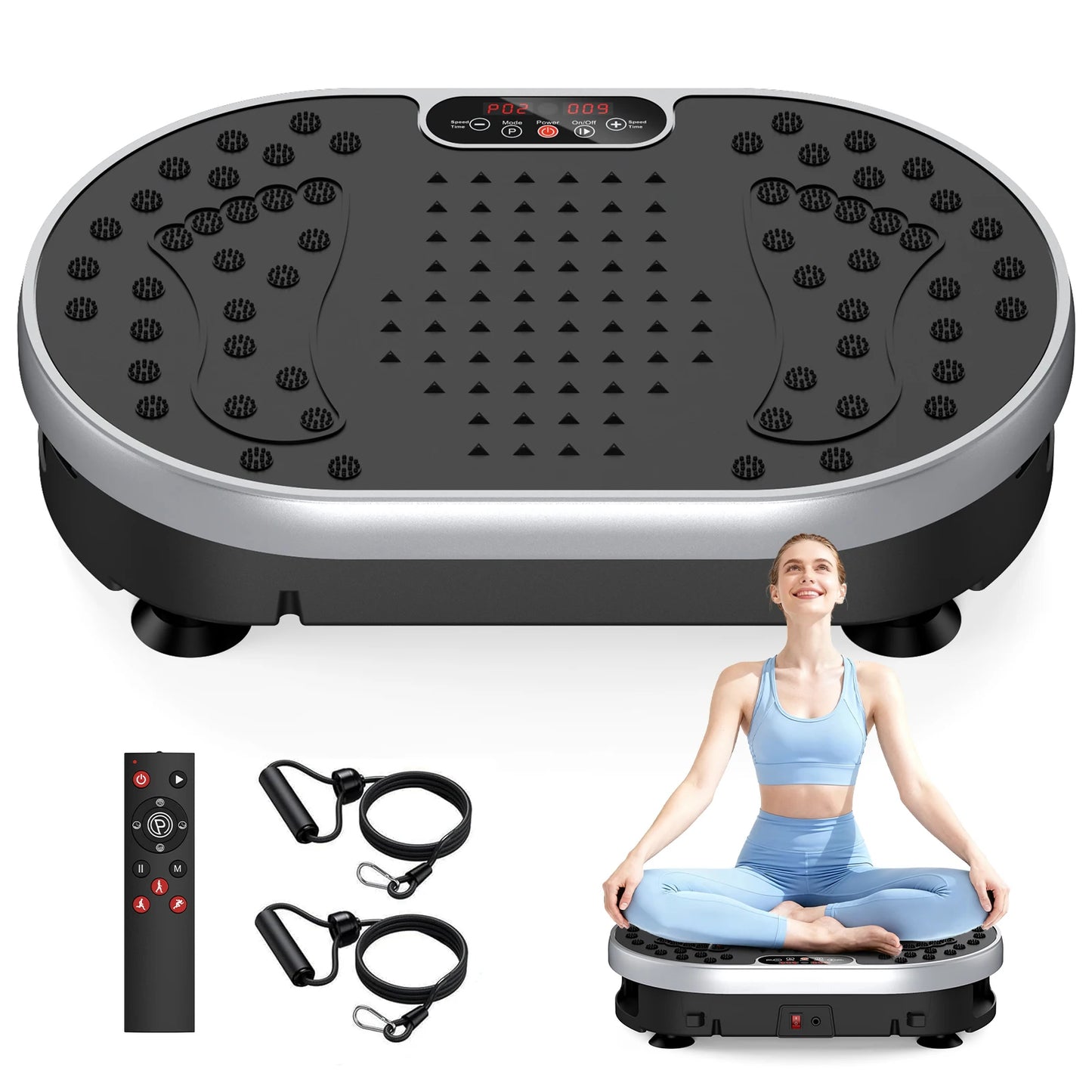 Vibration Plate 120 Speed Levels 9 Preset Programs Weight Loss Fat Burning Muscle Toning