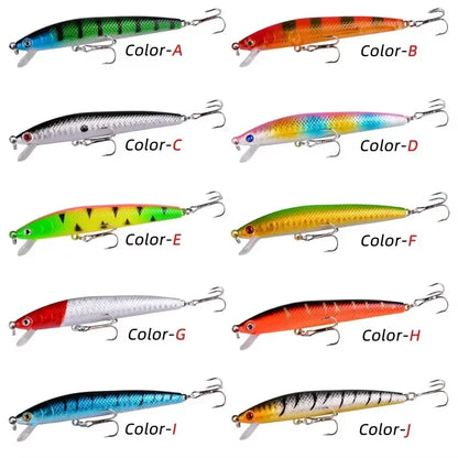 10pcs  Minnow Floating Wobbler Crankbait Fishing Tackle