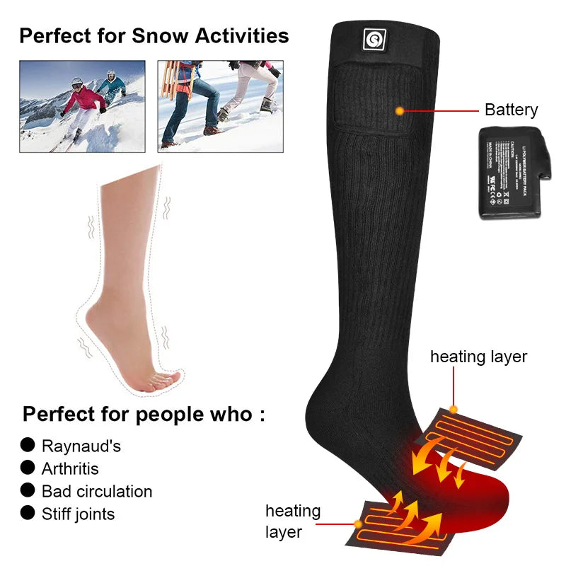 Rechargeable Heated Socks Outdoor snowmobile, Ski