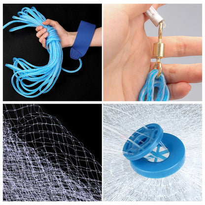 4Ft-8FT Radius Throw Bait Net for Saltwater with Aluminum Sinker