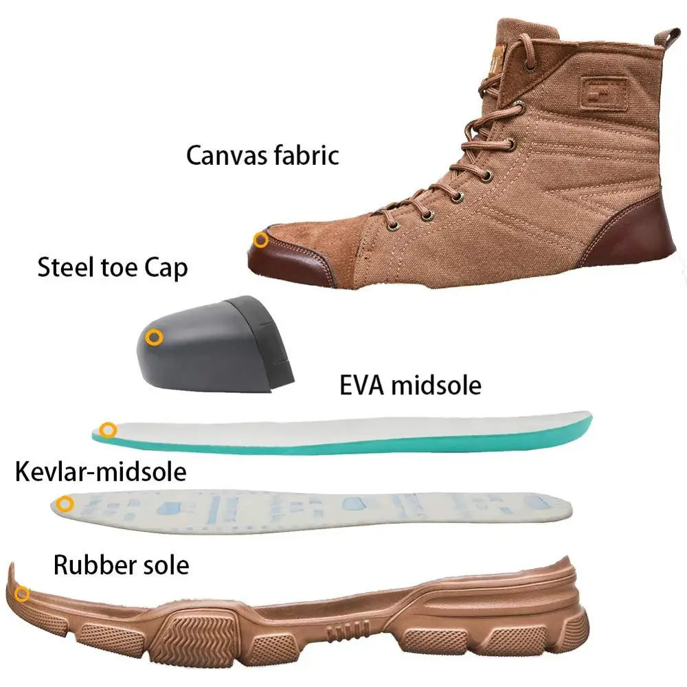 Steel Toe Men Work Boots Desert Safety 36-48
