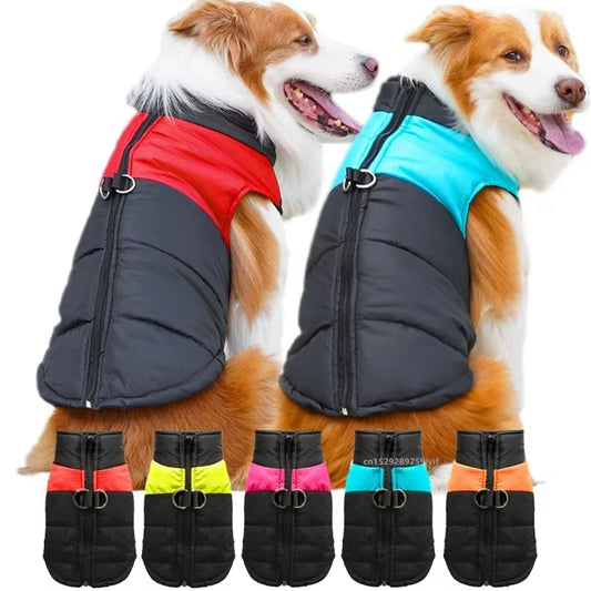 Waterproof Warm Dog Clothes Zipper Jacket Dog Clothing