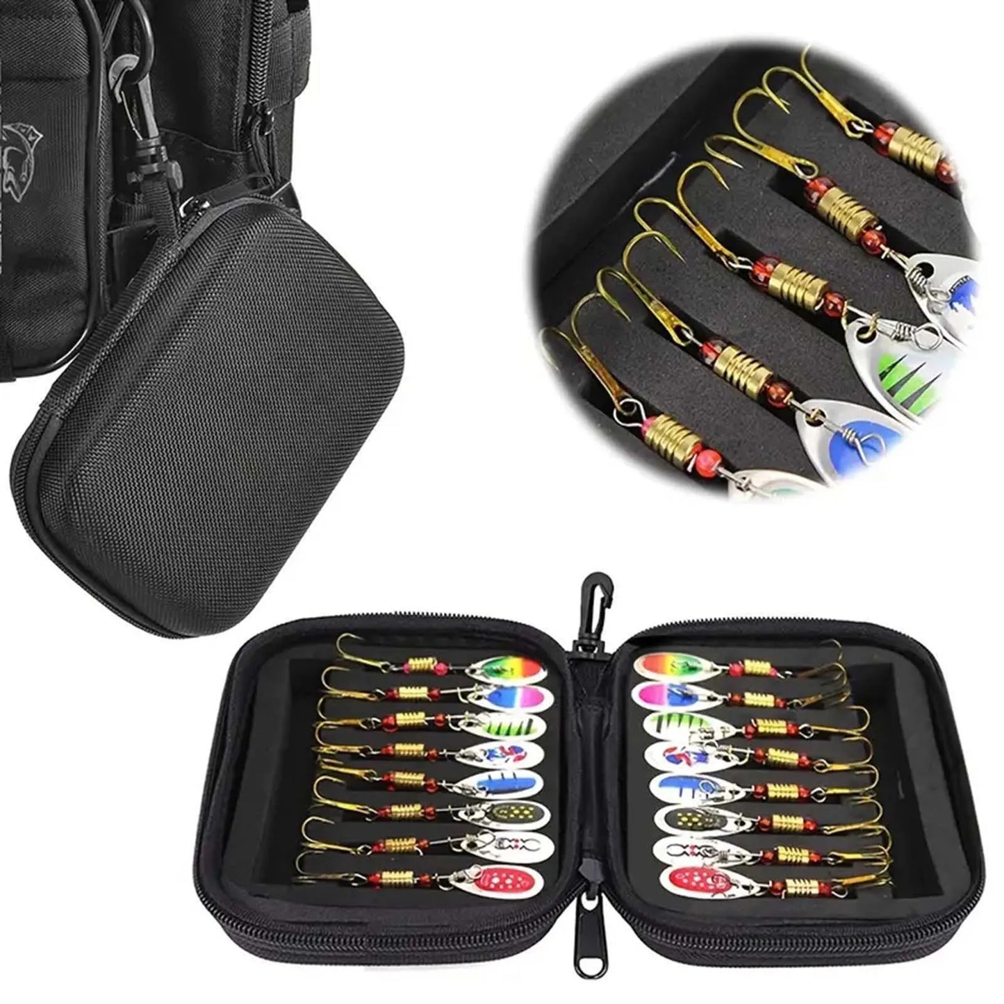 16Pcs Spinner Lure for Pike Walleye Trout Bass Salmon Vibration Effect