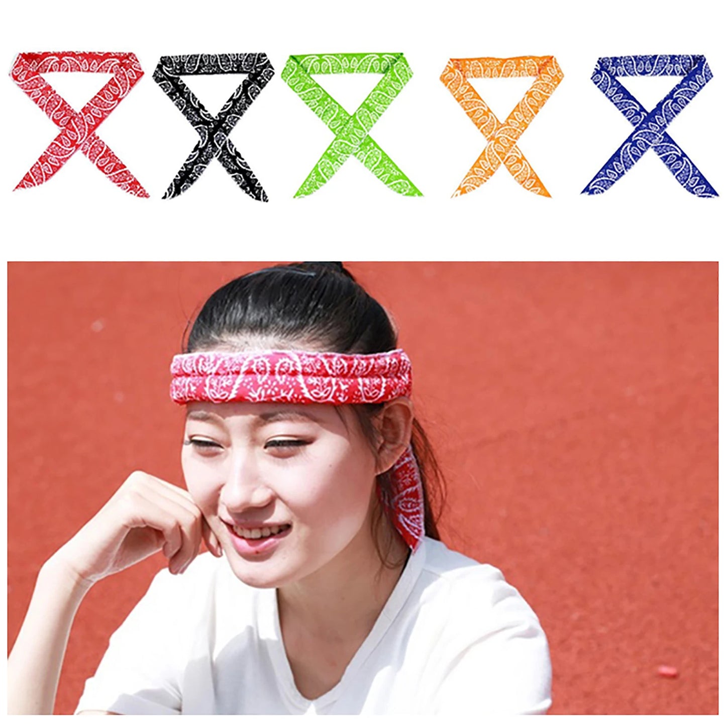 5 Pcs Cooling Reusable Ice Scarf for Camping Running Golf Gym Beach Travel