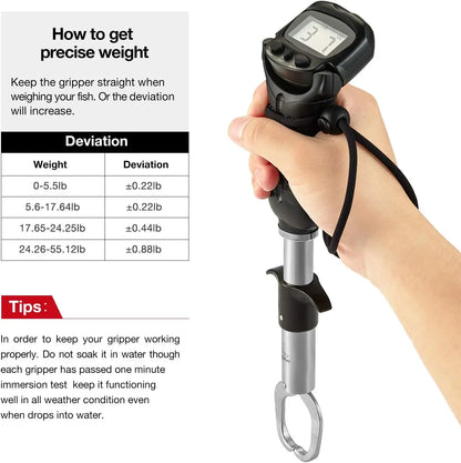 Digital Fish Scale, Saltwater-Resistant StainlessSteel Gripper