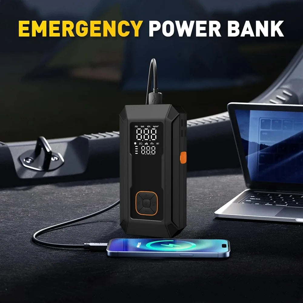 4000A Jump Starter Battery Booster 150Psi Tire Inflator LED Light