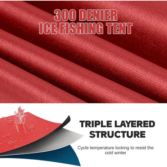 Insulated Ice fishing Shelter Wide Bottom pop-up Ice Tent,