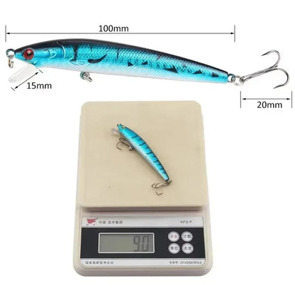 10pcs  Minnow Floating Wobbler Crankbait Fishing Tackle