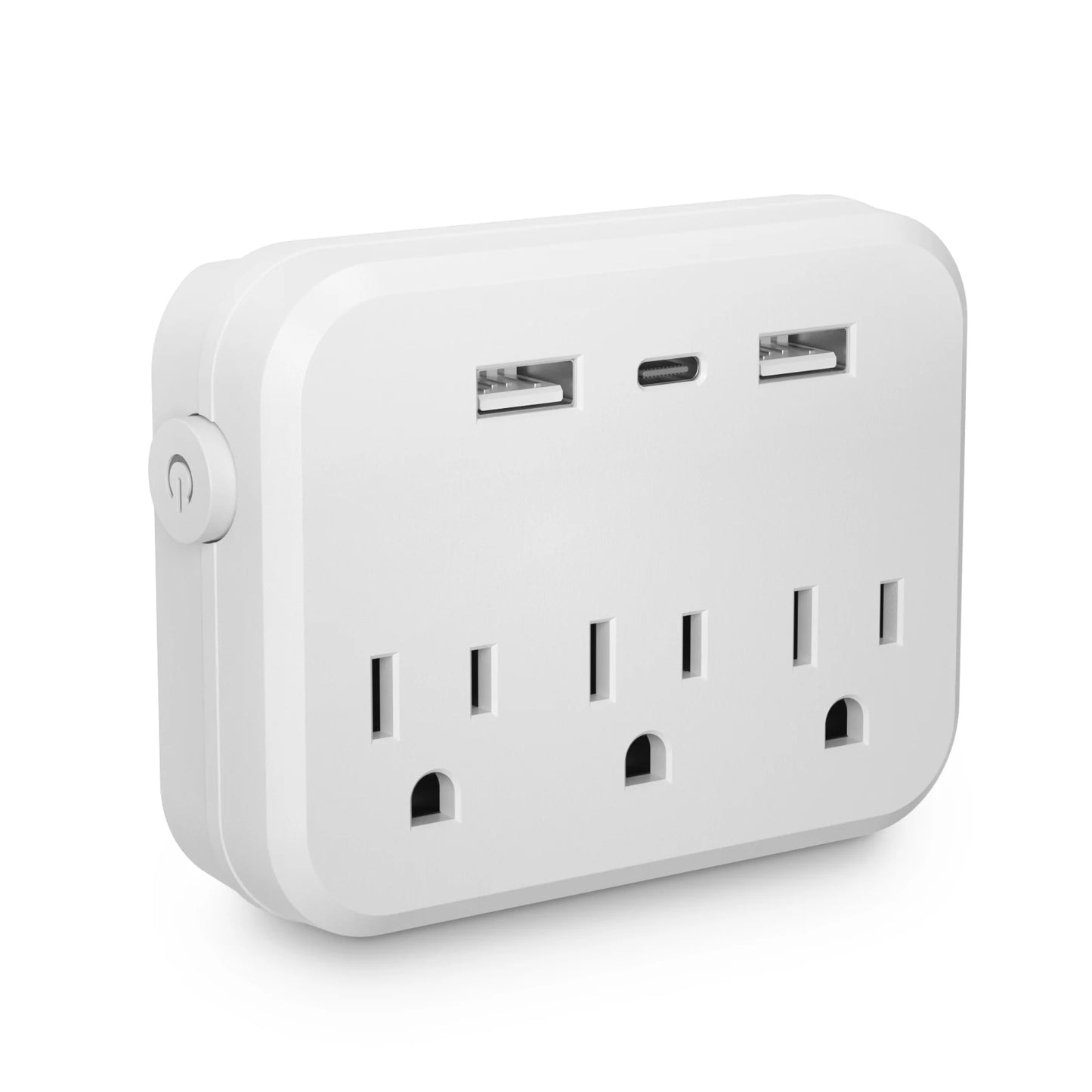 Surge protector Mini Multifunctional 3 power strip 2 USB ports 1 Type-C