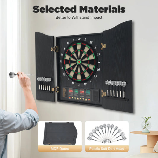 Electronic Dart Board with 4 LED Displays 12 Darts